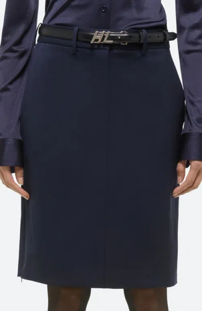 Helmut Lang Virgin Wool Zip Pencil Skirt