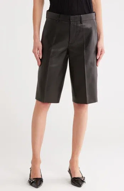 Helmut Lang Leather Zip Hem Trouser Shorts