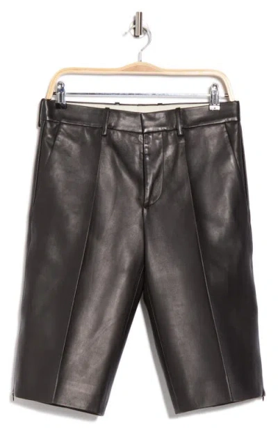 Helmut Lang Leather Zip Hem Trouser Shorts