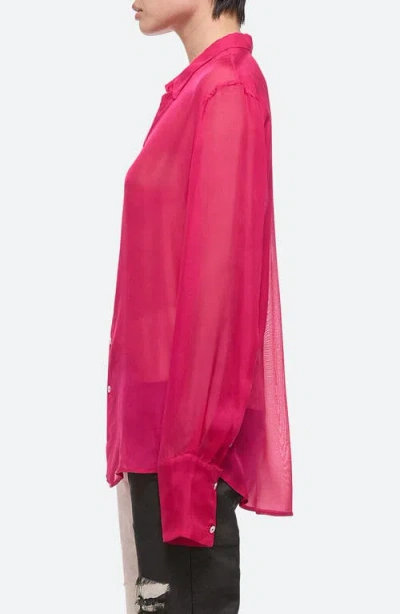 Helmut Lang Relaxed Fit Silk Organza Button-up Shirt