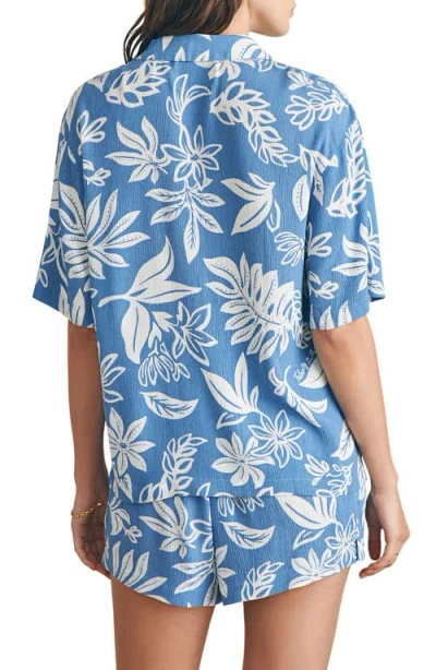 Faherty Surfrider Cabana Camp Shirt In Blue