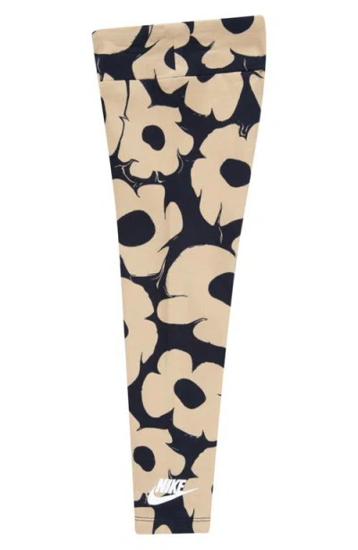 Nike Floral Leggings In Black