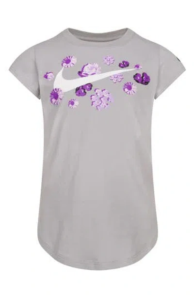Nike Kids' Floral Futura Graphic T-shirt In Gray