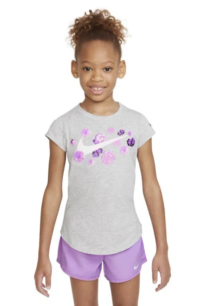 Nike Kids' Floral Futura Graphic T-shirt In Gray