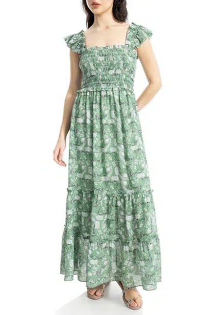 Max Studio Smocked Tiered Maxi Dress
