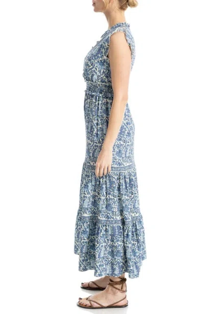 Max Studio Smocked Fit & Flare Maxi Dress