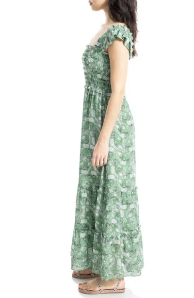 Max Studio Smocked Tiered Maxi Dress