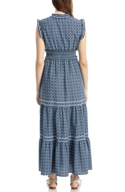 Max Studio Smocked Fit & Flare Maxi Dress