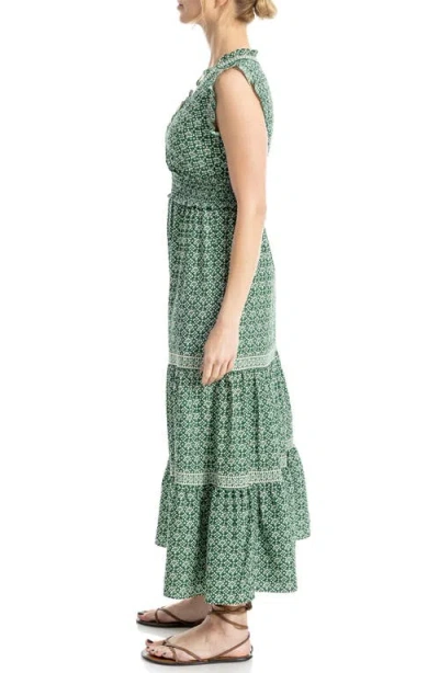 Max Studio Smocked Fit & Flare Maxi Dress