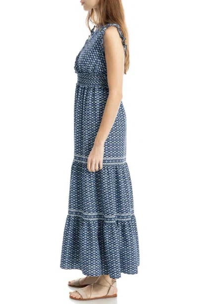 Max Studio Smocked Fit & Flare Maxi Dress
