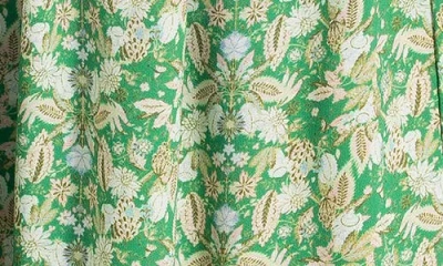 Max Studio Floral Tie Front Shirtdress In Green