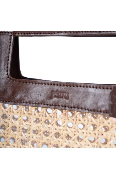 Jelavu Delmar Rattan & Leather Frame Clutch