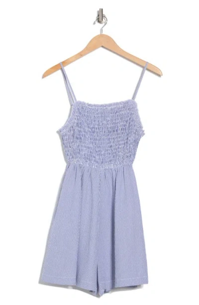 Wishlist Stripe Smocked Romper In Purple