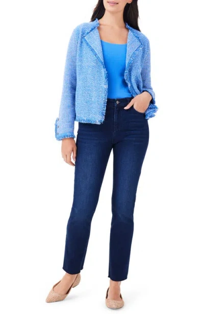 Nic + Zoe Nic+zoe Fringed Mixed Knit Jacket