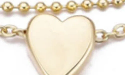 Adornia Set Of 2 Heart & Station Chain Anklets