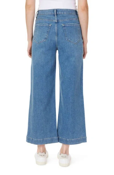 Kensie The Crop Wide Leg Jeans In Blue