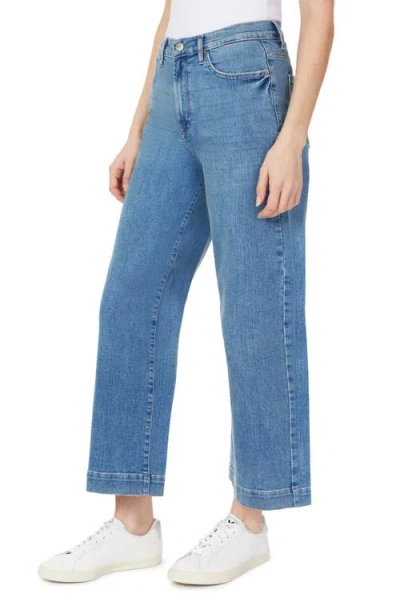 Kensie The Crop Wide Leg Jeans In Blue