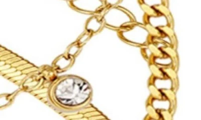 Adornia Set Of 3 18k Gold Plated Assorted Anklets