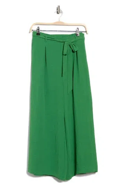 Bobeau Tie Waist Crop Wide Leg Pants In Multi