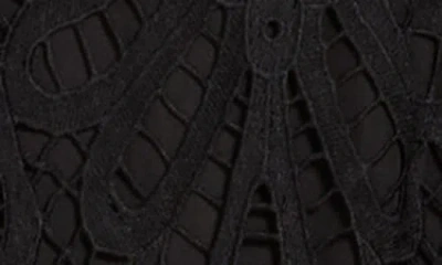 Nsr Sleeveless Guipure Lace Maxi Dress In Black