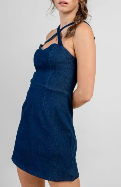Beivy Crisscross Denim Minidress
