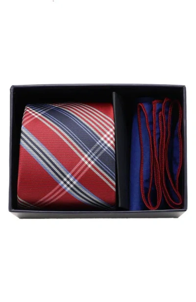 Ben Sherman Plaid Tie & Pocket Square Box Set