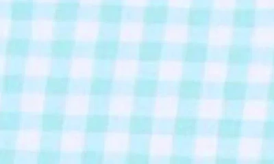 Tailorbyrd Kids' Micro Gingham Stretch Cotton Button-up Shirt In Blue