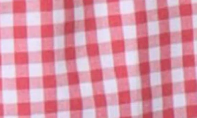 Tailorbyrd Kids' Micro Gingham Stretch Cotton Button-up Shirt In Pink