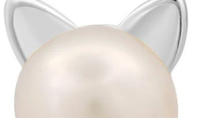 Queen Jewels Freshwater Pearl Kitty Cat Stud Earrings