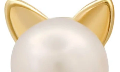 Queen Jewels Freshwater Pearl Kitty Cat Stud Earrings