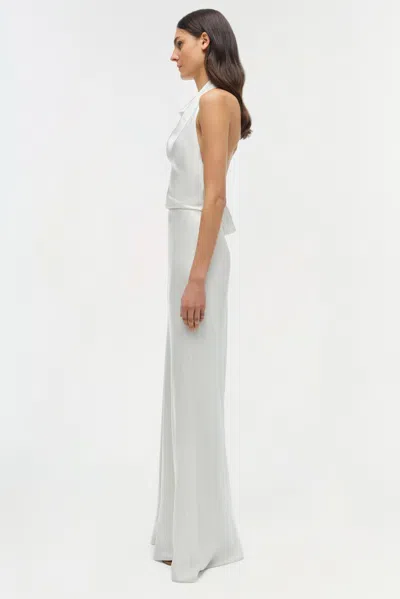 Simkhai Reannon Draped Satin Gown In Gray