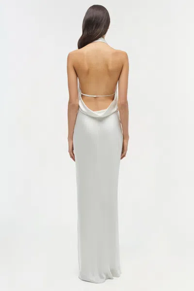 Simkhai Reannon Draped Satin Gown In Gray