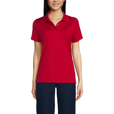 Lands' End School Uniform  Short Sleeve Feminine Fit Rapid Dry Polo Shirt In Red