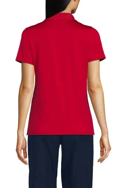 Lands' End School Uniform  Short Sleeve Feminine Fit Rapid Dry Polo Shirt In Red
