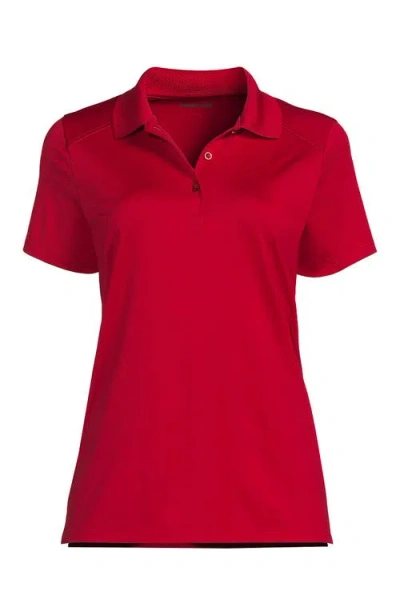 Lands' End School Uniform  Short Sleeve Feminine Fit Rapid Dry Polo Shirt In Red