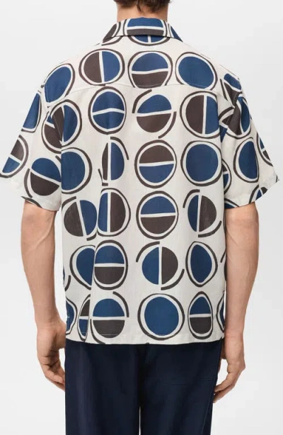 Mango Print Short Sleeve Button-up Shirt In Multi