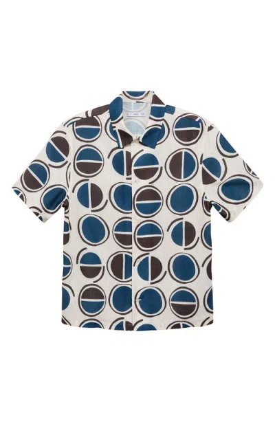 Mango Print Short Sleeve Button-up Shirt In Multi