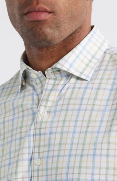 Johnnie-o Maarten Plaid Performance Button-up Shirt In White