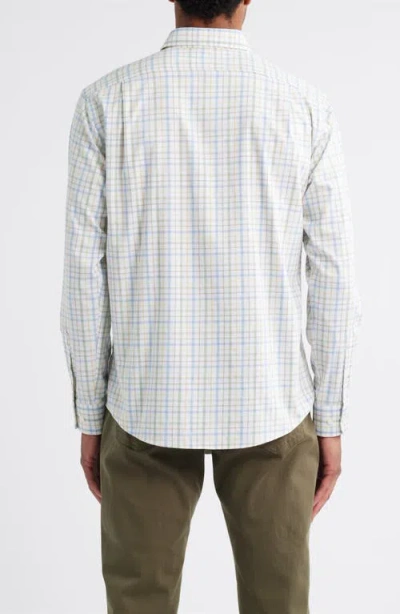 Johnnie-o Maarten Plaid Performance Button-up Shirt In White