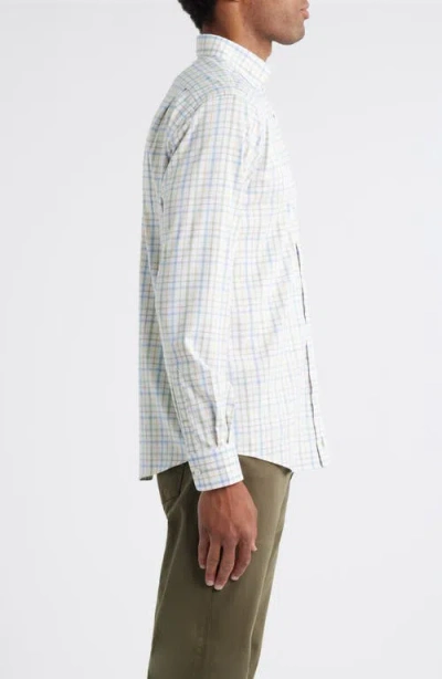 Johnnie-o Maarten Plaid Performance Button-up Shirt In White