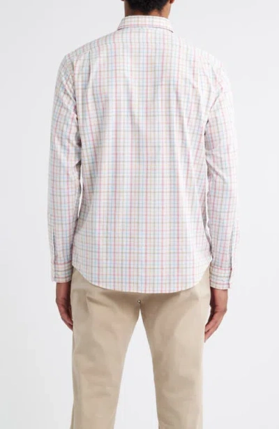 Johnnie-o Maarten Plaid Performance Button-up Shirt In White