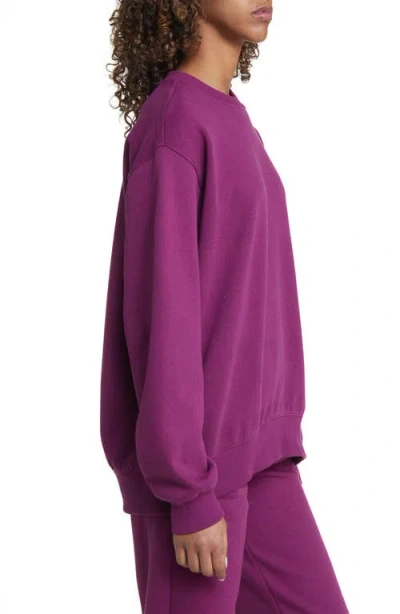 Bp. Fleece Detail Oversize Crewneck Sweatshirt In Purple