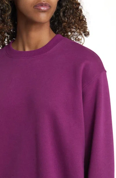 Bp. Fleece Detail Oversize Crewneck Sweatshirt In Purple