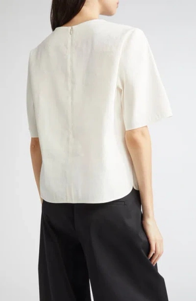 Partow Notch Neck Boxy Top In White