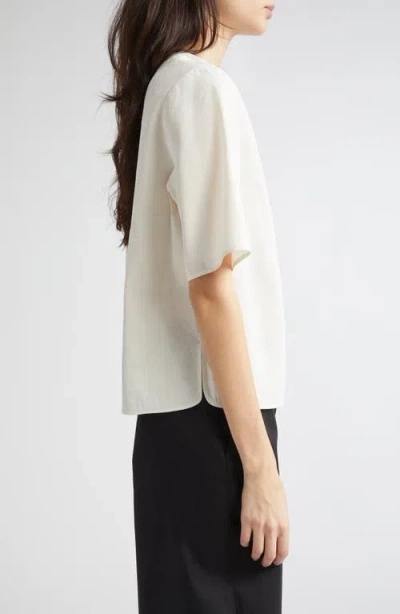 Partow Notch Neck Boxy Top In White