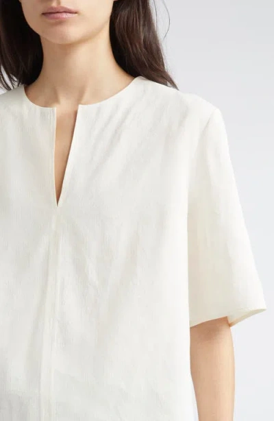 Partow Notch Neck Boxy Top In White