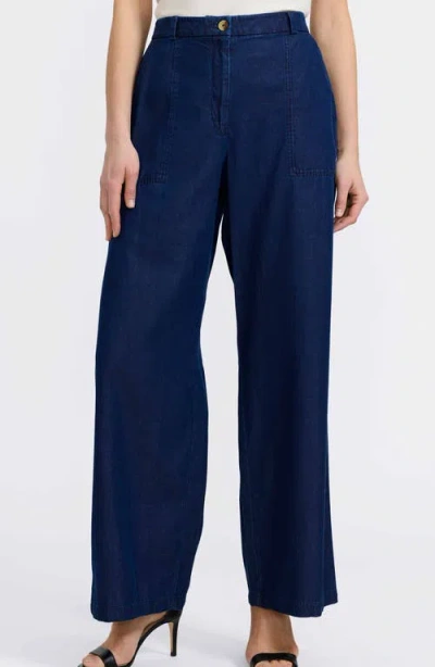 Foxcroft Blaire Wide Leg Denim Pants