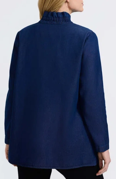 Foxcroft Carolina Denim Button-up Shirt In Blue