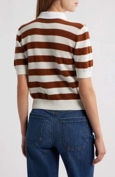 Frame The Bold Stripe Cashmere & Cotton Polo