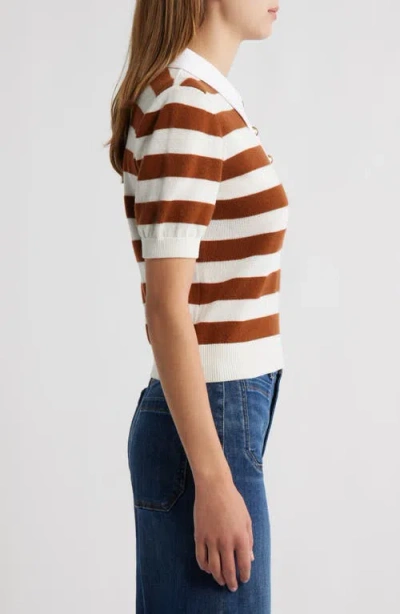 Frame The Bold Stripe Cashmere & Cotton Polo